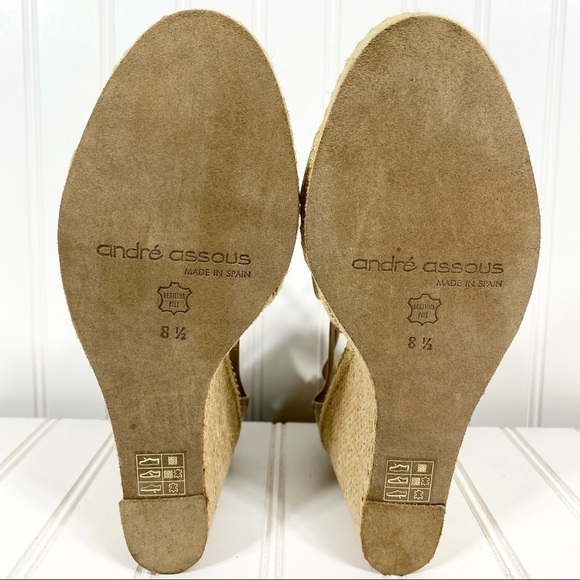 Andre Assous Tan Wedge Sandals - Picture 9 of 11